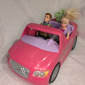 Fisher Price Loving Family Pink Convertible Toy Car with Dolls